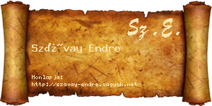 Szávay Endre névjegykártya
